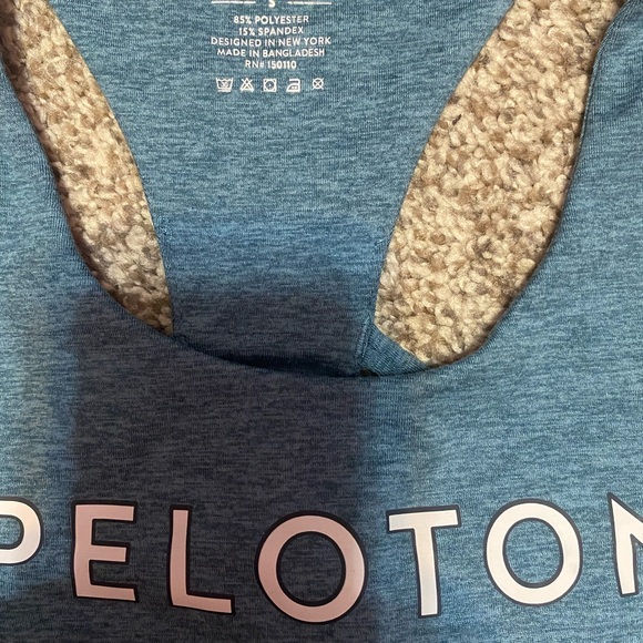 Peloton Heathered Blue Racerback Sports Bra - Picture 3 of 5